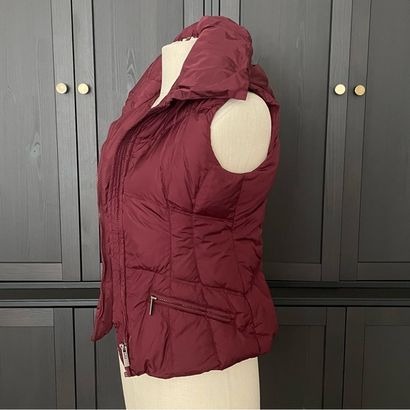 Add Down Quilted Puffer Vest Burgundy Size 2 - Picture 5 of 15